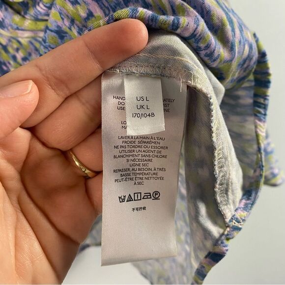 ANTHROPOLOGIE Pilcro Long Sleeve Wrap Blouse - Abstract Print - Size L - Picture 7 of 8